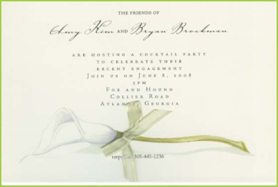 Calla Lily with ribbon invitation by Stevie Streck